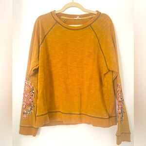 Embroidered Mustard Top